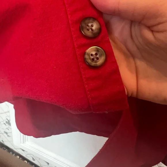 CLEARANCE Men’s Large Red Cabela’s Chamois Button Down Shirt - Picture 8 of 9